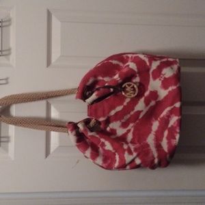 Michael Kors cloth red tie-dyed bag medium size